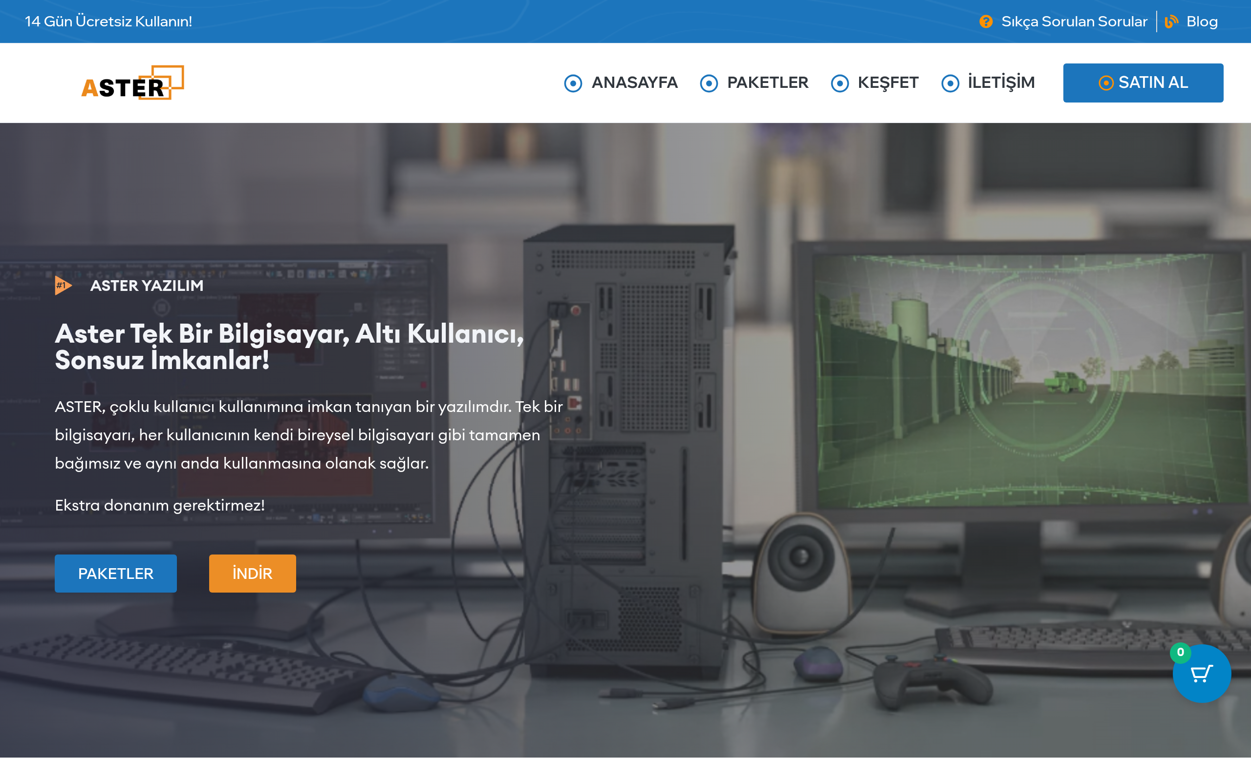 Aster Yazılım web sitesi önizleme