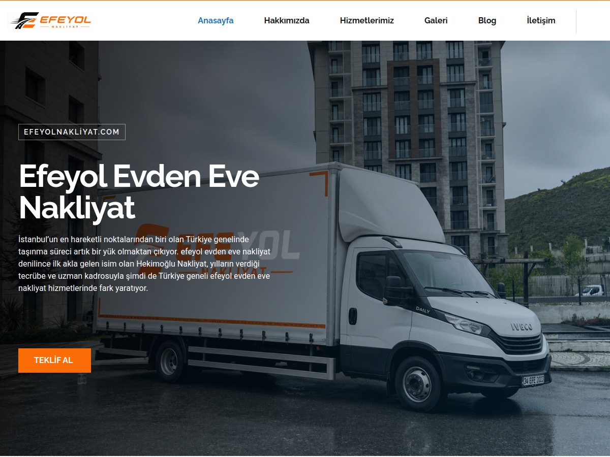 Efe Yol Nakliyat web sitesi önizleme