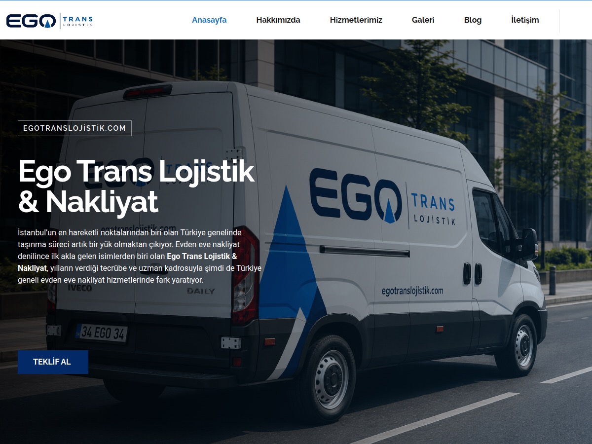 Ego Trans Lojistik web sitesi önizleme