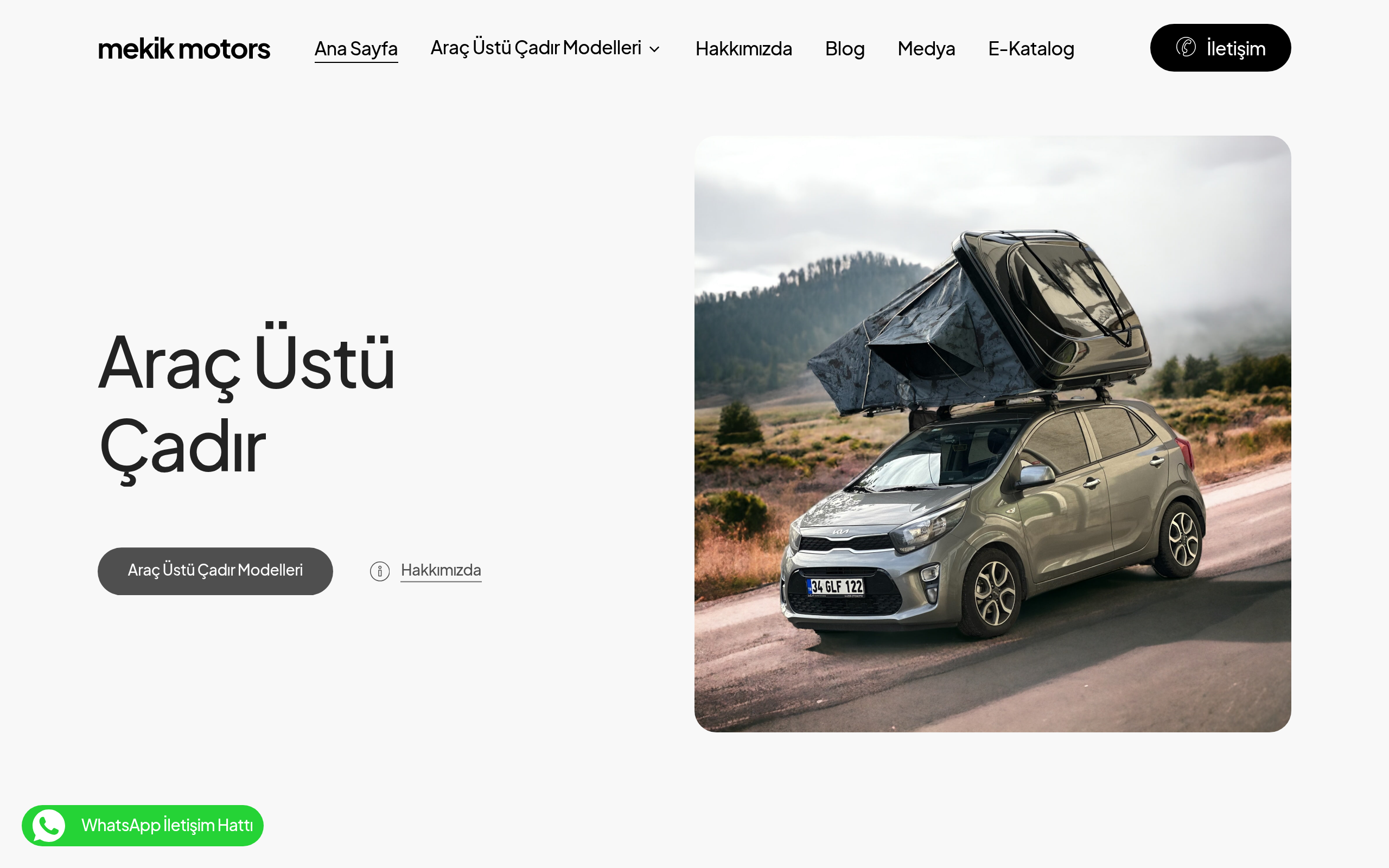 Araç Üstü Çadır web sitesi önizleme