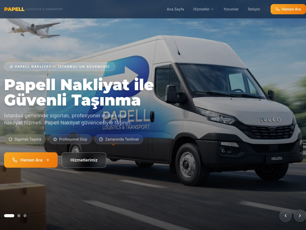 Papell web sitesi önizleme